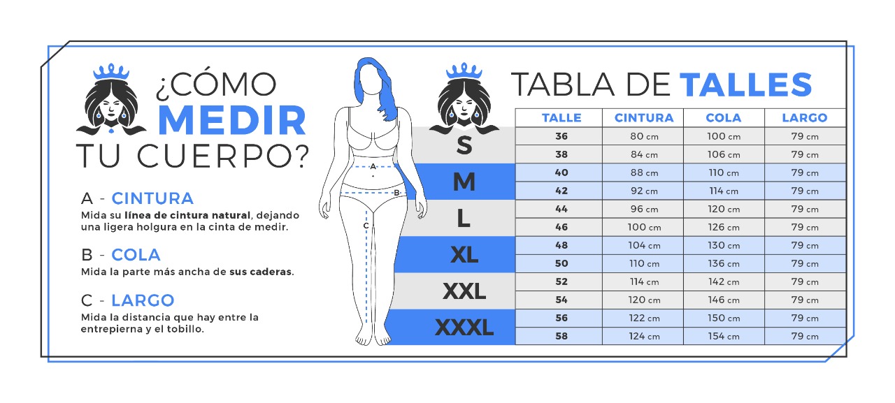 Tabla de discount talles de polleras